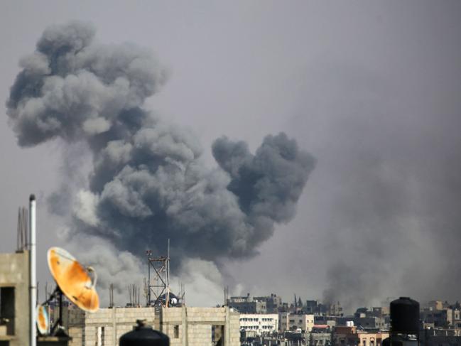 Smoke billows from Israeli strikes on eastern Rafah in the southern Gaza Strip on May 7, 2024. Picture: AFP