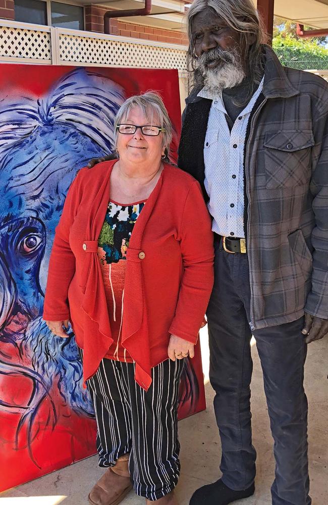 David Gulpilil with his carer Mary Hood. Picture: Supplied