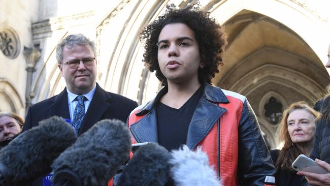 Keira Bell speaks to reporters outside the Royal Courts of Justice in London, Britain. Picture: EPA/Facundo Arrizabalaga