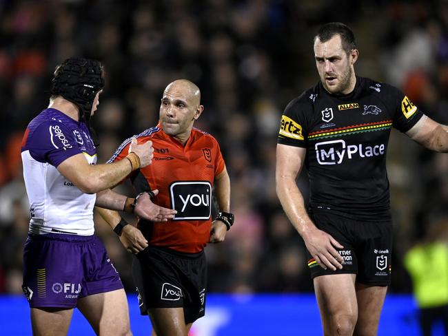 The refereeing in the Panthers vs. Storm clash wasn’t up to the level the fixture deserved. Picture: NRL Photos/Gregg Porteous