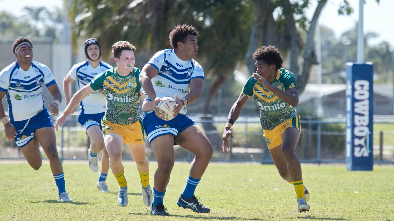 Ignatius Park College and Kirwan State High School teams take on St Brendanâ€™s College Yeppoon teams in Queensland state rugby league semi finals at Mackay on Wednesday, August 24, 2022.