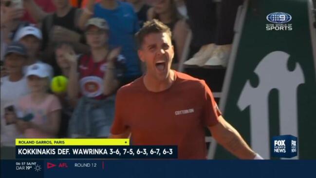 Kokkinakis takes out Wawrinka in five set epic