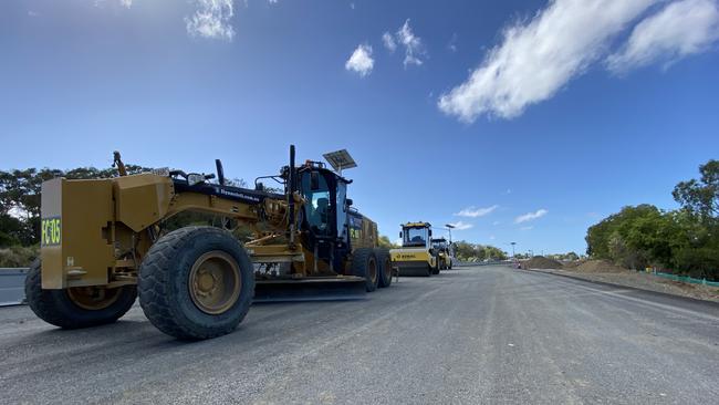 Newly laid asphalt between Goosepond Creek Bridge and the intersection of the Bruce Highway and Mackay-Bucasia Road. Picture: Department of Transport and Main Roads.