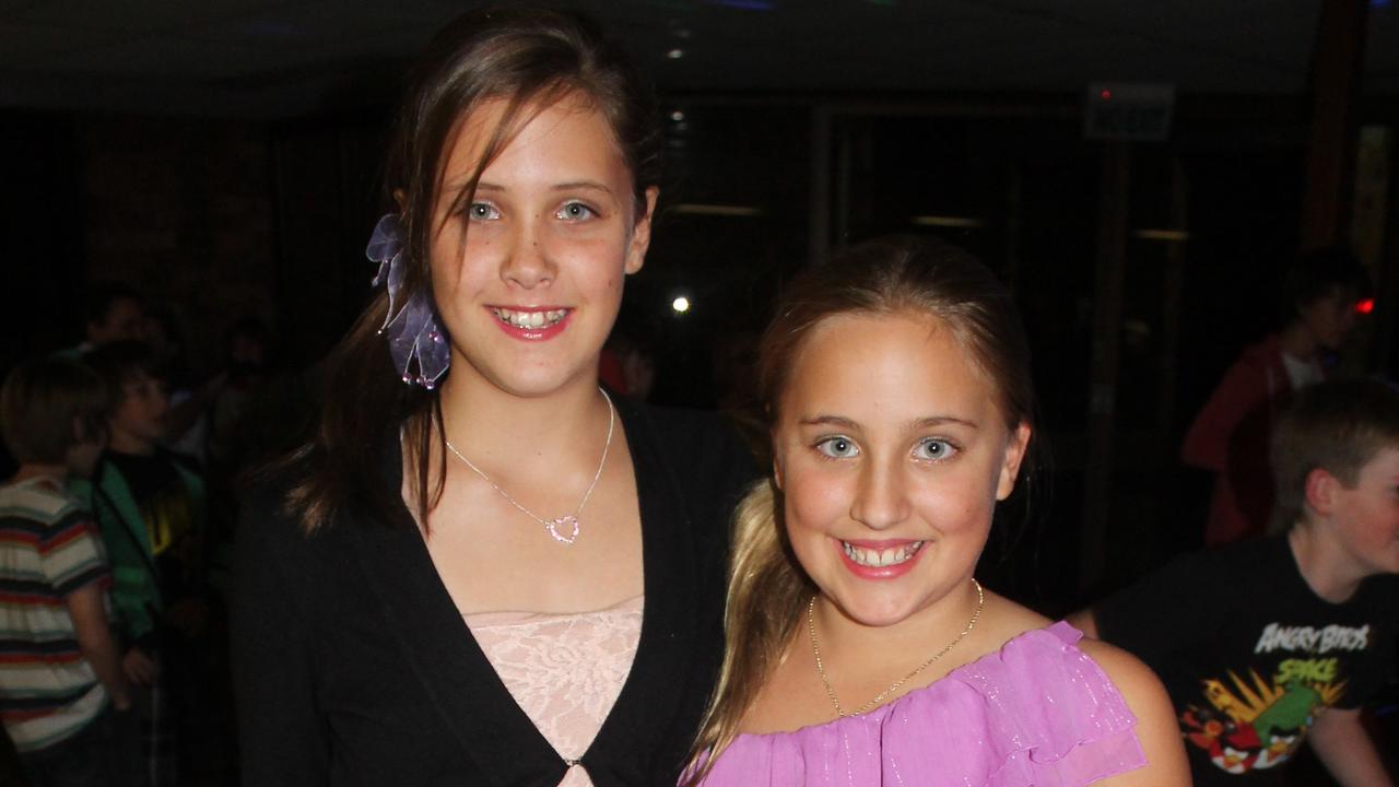 DRESSED TO IMPRESS: Susie Cobon and Alesha Westerhout look fabulous at the Blue Light Disco. Photo Linden Morris / Stanthorpe Border Post