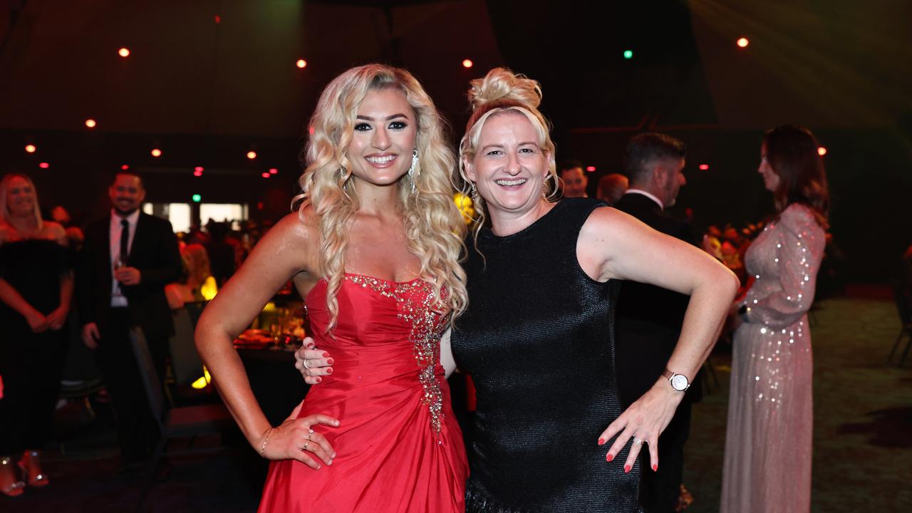 Alannah Giuffrida and Alaina Woolcock at the Cairns Chamber of Commerce Business Excellence Awards gala dinner, held at the Cairns Convention Centre. Picture: Brendan Radke