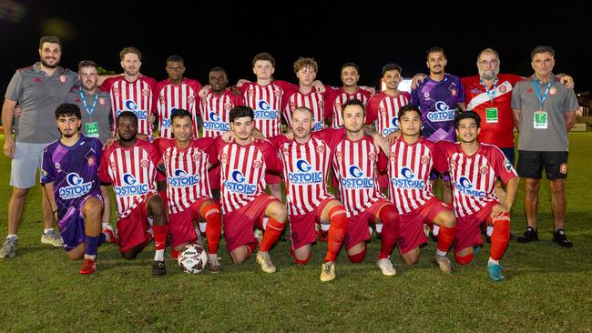 Darwin Olympic won its first ever GleNTi Cup in a 2-1 victory over Hellenic, June 3, 2025. Picture: Pema Tamang Pakhrin