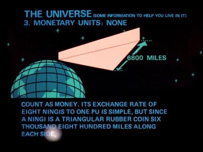 Hitchhiker’s Guide ... There are infinite possibilities in an infinite universe. Is the mysterious shadow actaully caused by inflation - of the currency kind? Source: Hitchhikers Guide to the Galaxy/BBC