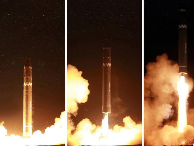 North Korea said its Hwasong-15 missile is capable of reaching all parts of the US Picture: KCNA/AFP