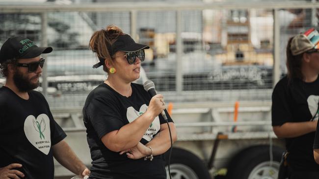 Hayley Spencer speaks at a recent fundraiser set up to help mitochondrial disease patients.