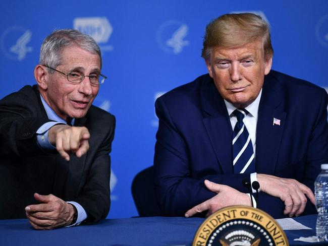 US President Donald Trump and Dr Anthony Fauci had a fraught relationship. Picture: AFP