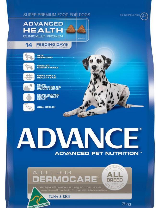 Advance Dermocare dry dog food.