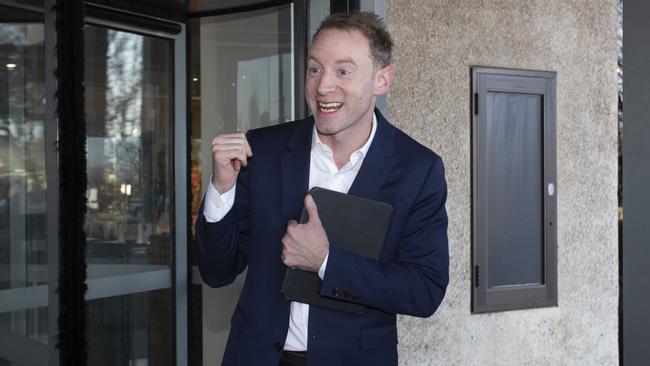 Former leader of the opposition David Speirs leaves the ABC building in Collinswood. 9th August 2024. Picture: Brett Hartwig