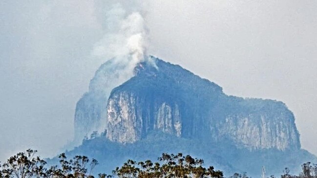 This photo of fires burning the mountain was taken by Daniel Rex in Woodenbong.