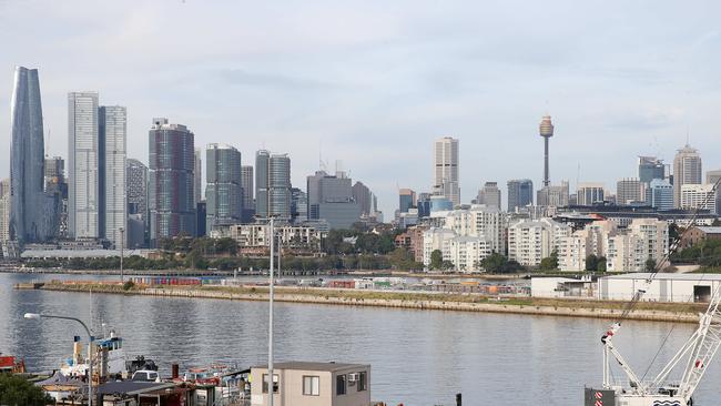 Glebe Island looking east from Rozelle towards the city. Picture: NewsWire / John Appleyard