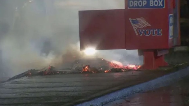 Hundreds of ballots were ruined by the flames. Picture: KATU 2 News