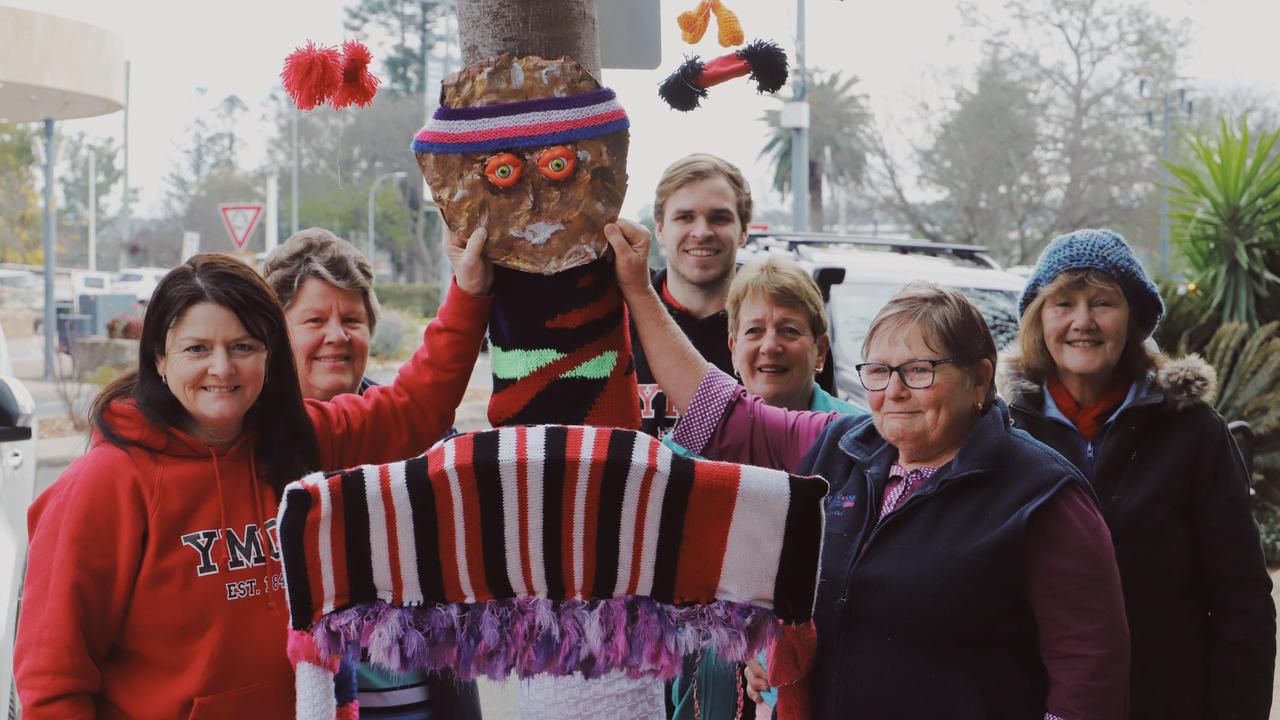 WIRAC members Terri Gilbert, Jack Jones, Coralie Stewart, Betty Wells, Fran Hockings and Jenny Eldridge with their tree jumper (Photo: Zilla Gordon).