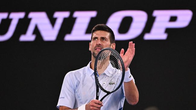 Novak Djokovic was given priority on Rod Laver Arena on Monday. Picture: Getty