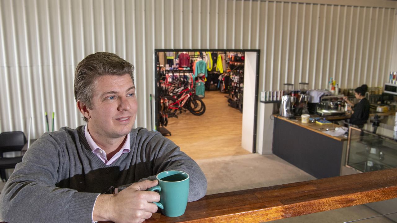 Marcel Govers opened Cafe de Velo next to his Bikeline store. Thursday, July 8, 2021. Picture: Nev Madsen.