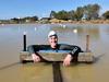 Australian Paralympic swimmer Colin Pearse has set up a lap lane in his parent's dam in northern Victoria to train while in COVID-19 lockdown.