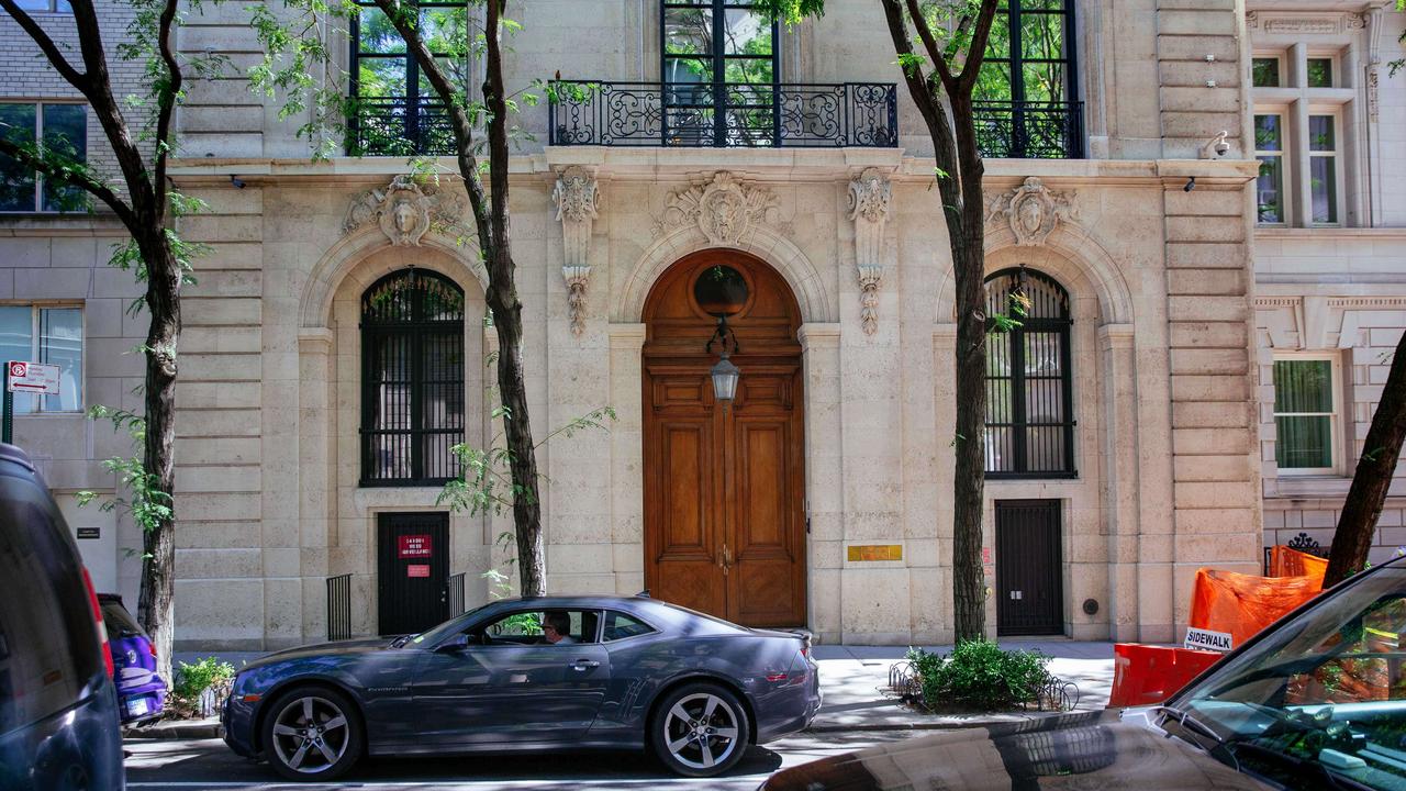 The exterior of the residence owned by Jeffrey Epstein on New York’s Upper East Side. Picture: Kevin Hagen/Getty Images/AFP