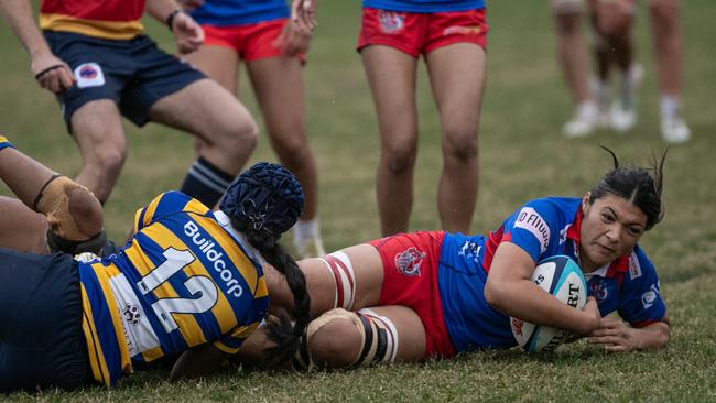 Manly’s Shonte Taumata cherishing the ball