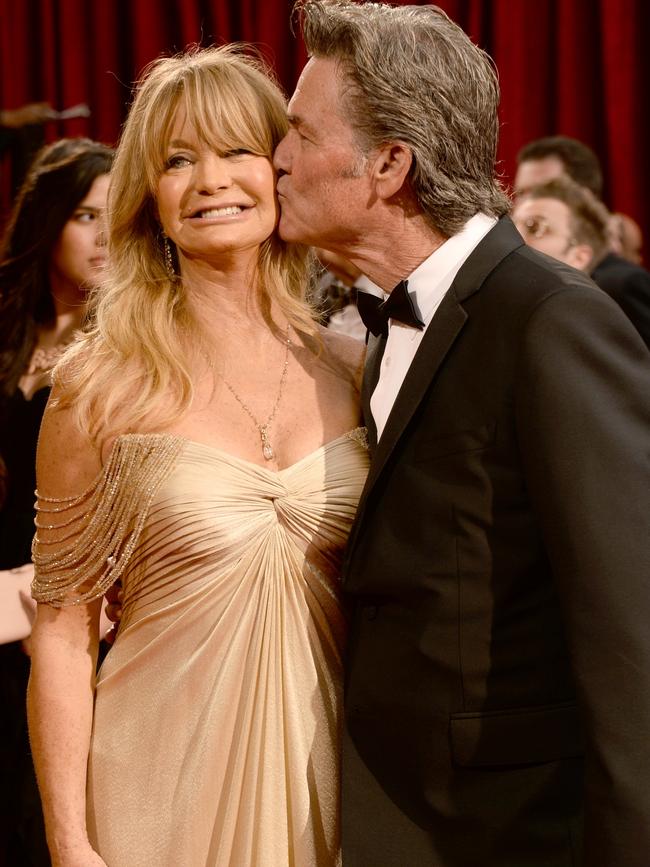 Kurt Russell with his partner of 35 years Goldie Hawn. Picture: Frazer Harrison/Getty