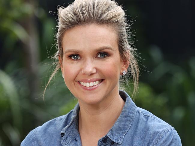 Pictured at her home in Sydney is Channel 7 presenter Edwina Bartholomew with her daughter Molly.Edwina has announced on breakfast television that she is pregnant with her second child.Picture: Richard Dobson