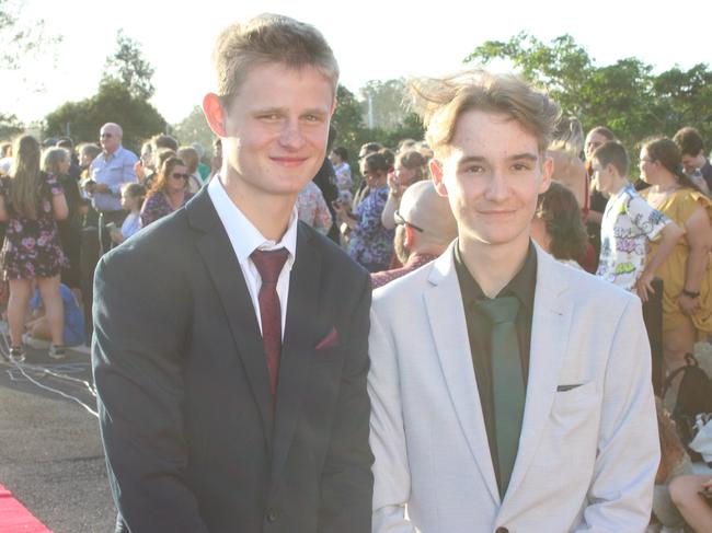 Zachary Williamson and Andy Evans at the 2023 Gin Gin State High School formal.