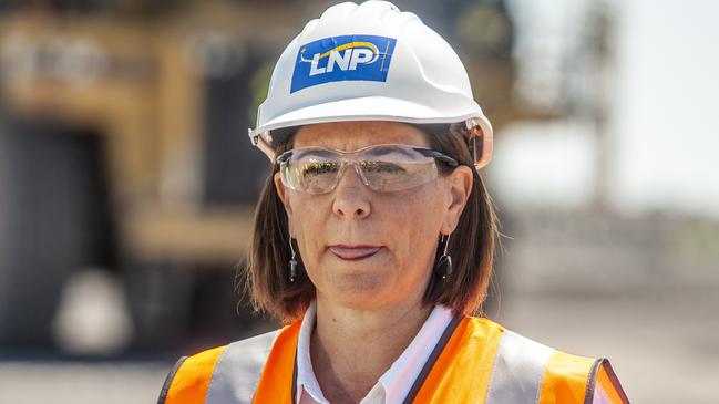 Queensland LNP leader Deb Frecklington at the Acland coalmine on Monday. Picture: David Martinelli