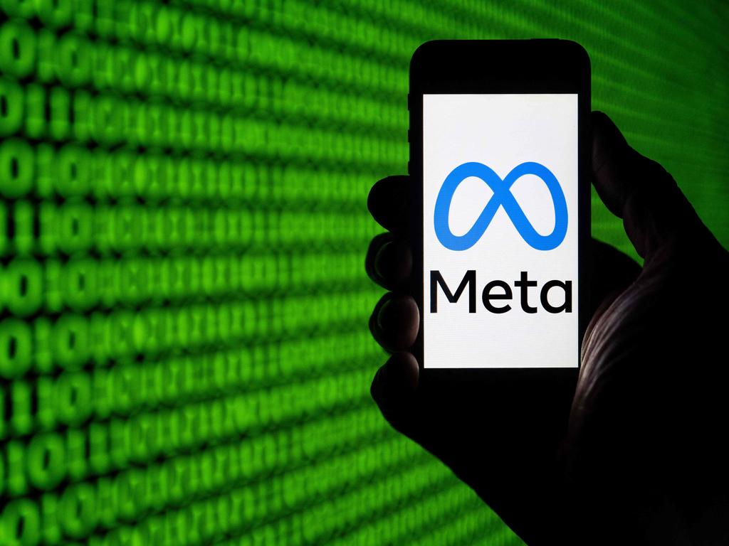 Meta’s logo. (Photo by SEBASTIEN BOZON / AFP)