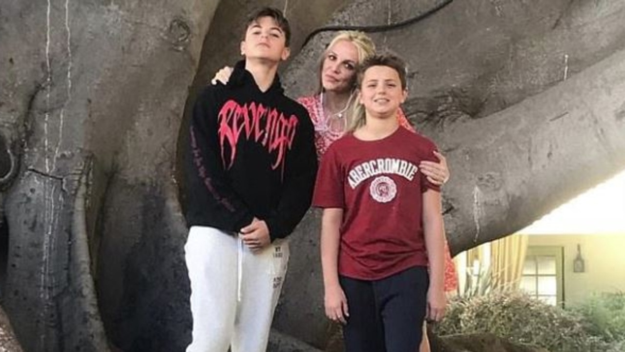 Britney Spears with sons Jayden and Sean.