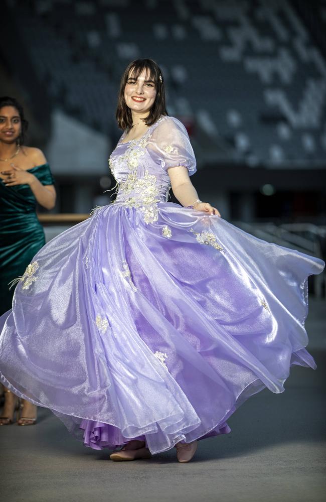 From left: Chloe Roose, 18, at the 2021 St Mark's Catholic College Formal. Picture: Christian Gilles