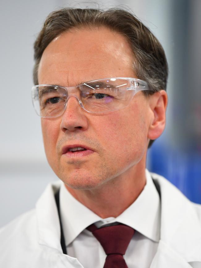 Federal Health Minister Greg Hunt at the National Drug Discovery Centre in Melbourne. Picture: AAP