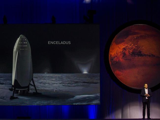 Elon Musk addresses 67th International Astronautical Congress in Guadalajara, Mexico. Picture: AFP