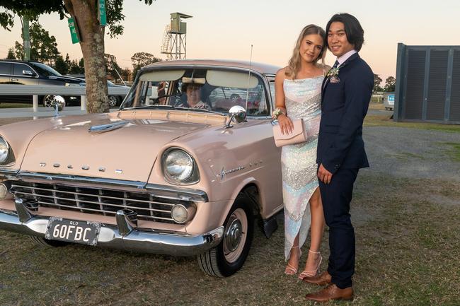 Kolby Watt and Thaison Kinnane at the Mirani State High School year 12 Formal.Picture: Michaela Harlow