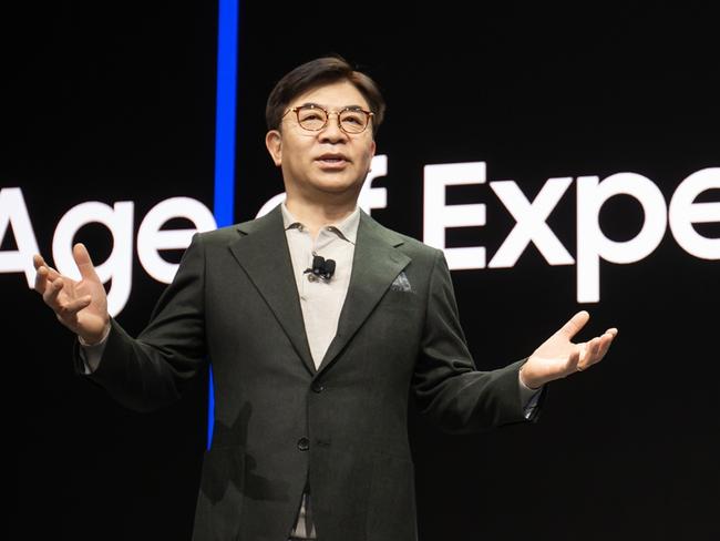 Samsung Consumer Electronics President and CEO H.S. Kim delivers the keynote speech at CES Las Vegas, 2020. Photo: Supplied