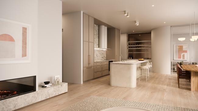The penthouse kitchen inside The Esmond. Picture: SMFA Architects