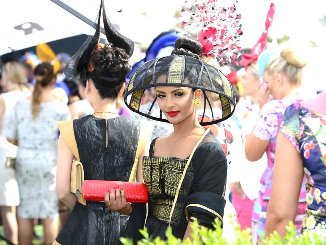 Aden Bedelu all dressed up at Flemington Racecourse on Melbourne Cup Day 2014. Picture: Stephen Harman