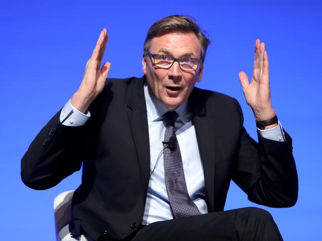 01/03/2018: David Thodey speaking at AICD Australian Government Summit conference.  Stuart McEvoy for The Australian.