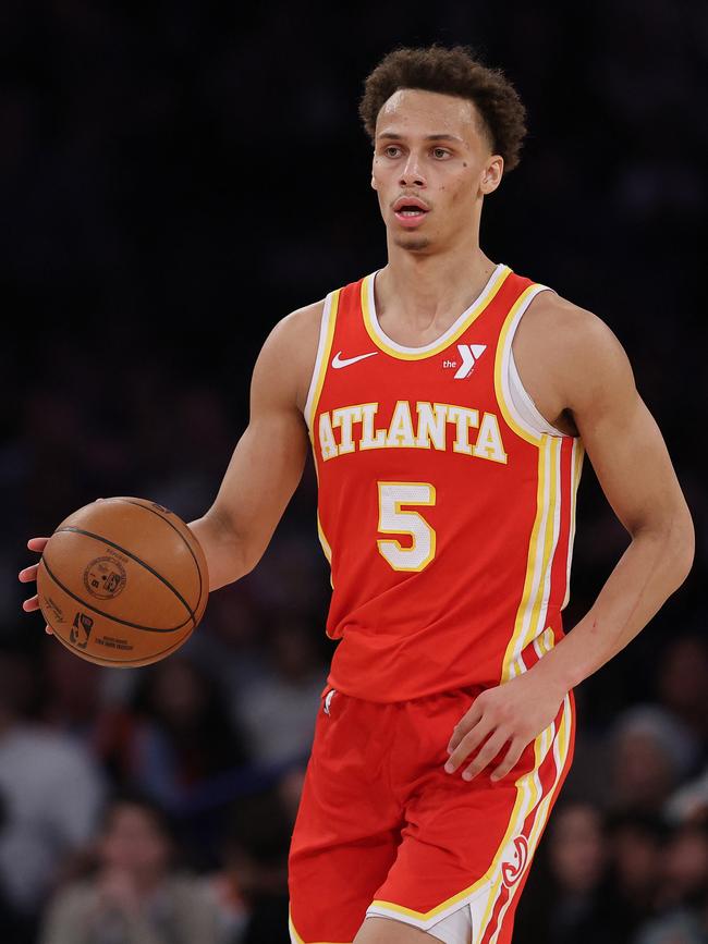 A visit from Aussie star Dyson Daniels’ Atlanta Hawks could pit him against his younger brother, Melbourne United Next Star Dash Daniels. Picture: Getty Images/AFP