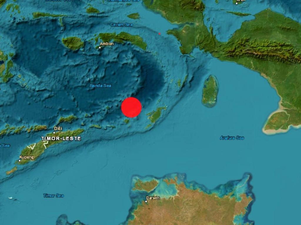 A 7.6 magnitude earthquake has hit Indonesia, affecting Australia's Northern Territory. Picture: Geoservices Australia.