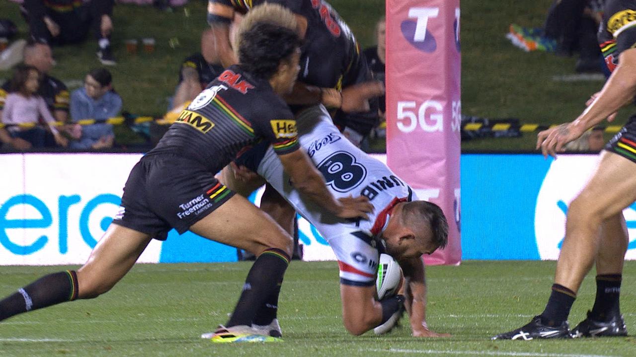 Viliame Kikau’s lifting tackle on Jared Waerea-Hargreaves.