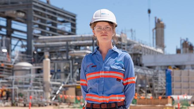 Santos worker April Travis at the Carbon Capture and Storage project in Moomba. Picture: Supplied