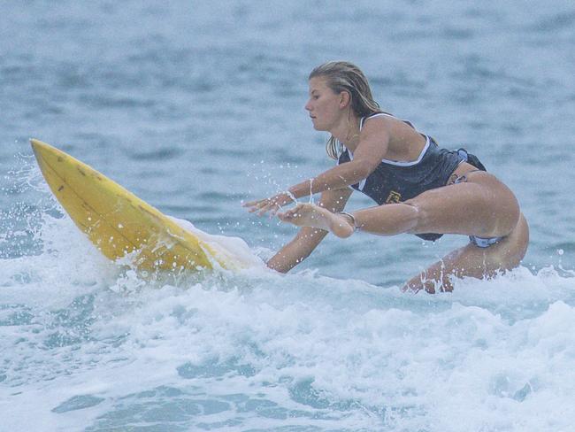 Early Saturday heats of The Burleigh Heads Boardriders Single Fin Festival. Picture: Glenn Campbell