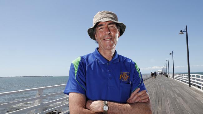 Rod Chiapello during a portrait shoot on the foreshore, Bracken Ridge. (AAP Image/Regi Varghese)