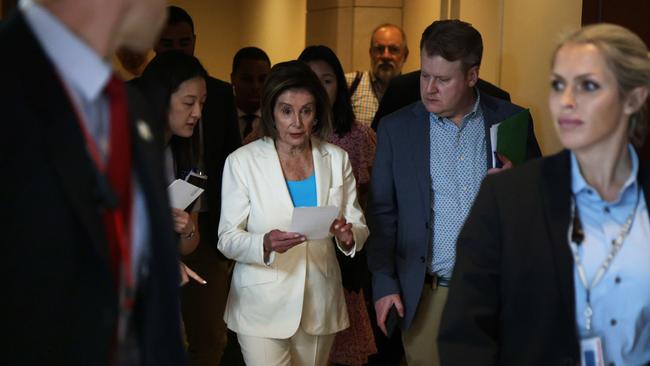 Nancy Pelosi after announcing her appointments to the select committee to investigate the January 6 attack on the US Capitol. Picture: AFP