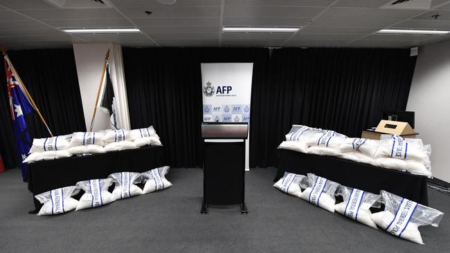 Some of the ice seized by the AFP on Friday. Picture:  AAP / Roy Vandervegt