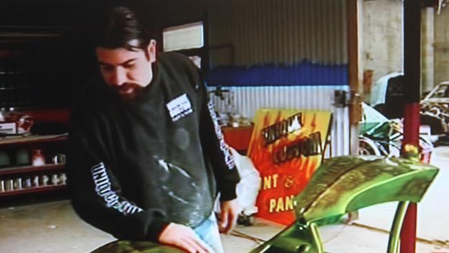 Jason De Ieso inside his Pooraka workshop. Picture: Channel 7