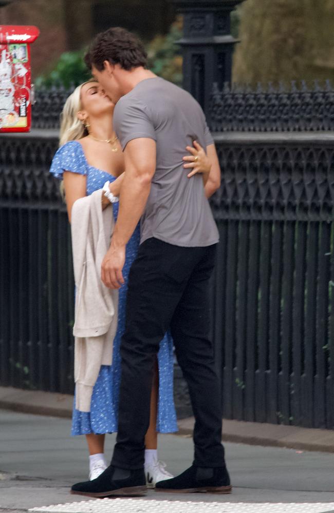 She dated a few other well-known faces before finding love with Paul, including an American reality star she’s seen here kissing. Picture: Diggzy/Jesal/Shutterstock