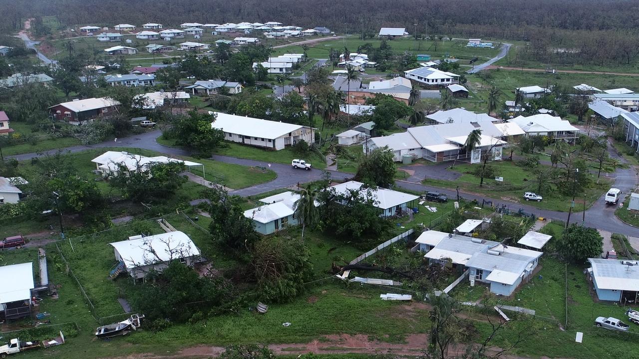 Lockhart River after Cyclone Trevor passed just south of the town. PHOTO: QFES